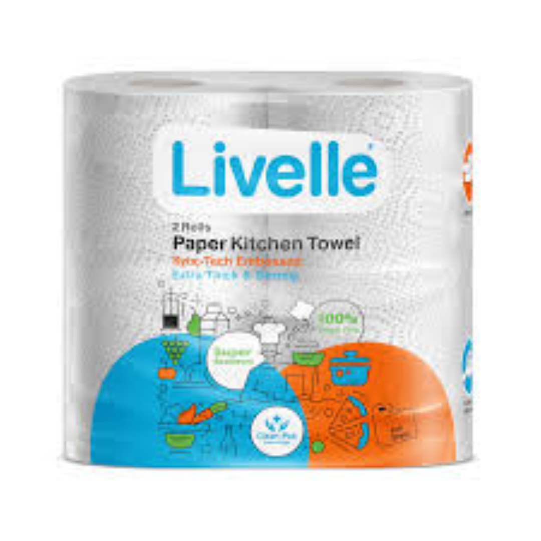  Livelle Extra Strong Kitchen Towel - 80 Sheets  100% Virgin  2 Ply - Single Pack